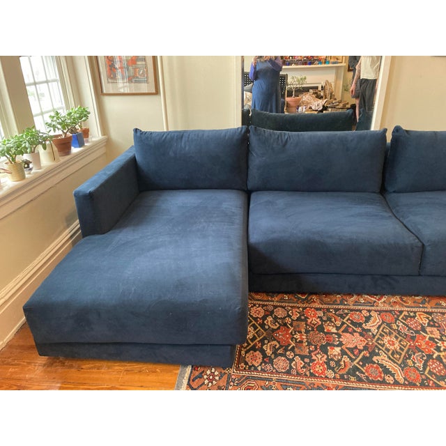 Wood West Elm Melbourne Contemporary Sectional For Sale - Image 7 of 7