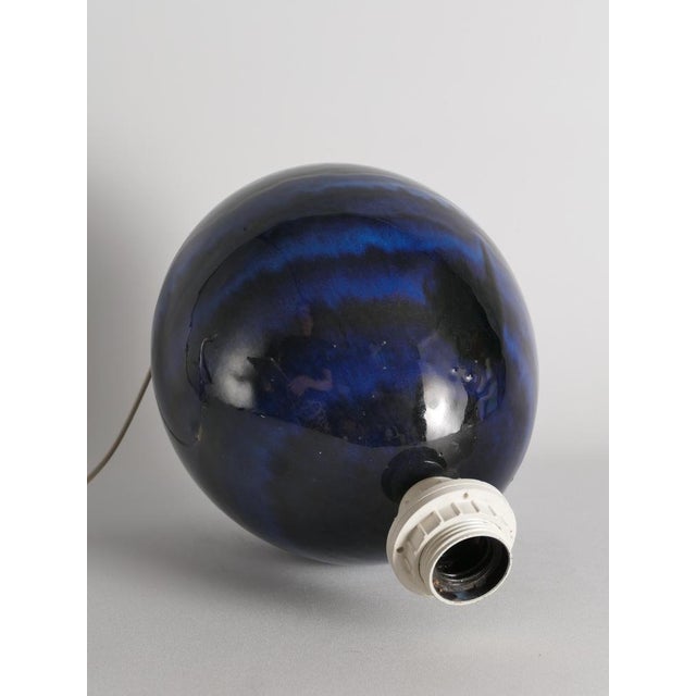 Blue Stoneware Table Lamp by Carl-Harry Stålhane, Sweden, 1970s For Sale - Image 14 of 16