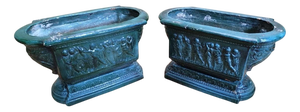 Glazed Terracotta Planters, Set of 2