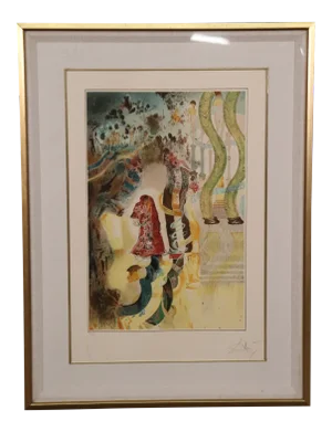 Surreal Figural Signed Print With Nudes