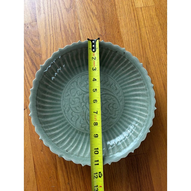 Vintage Celadon Green Ceramic Charger Plate - Longquan Style For Sale In New York - Image 6 of 6