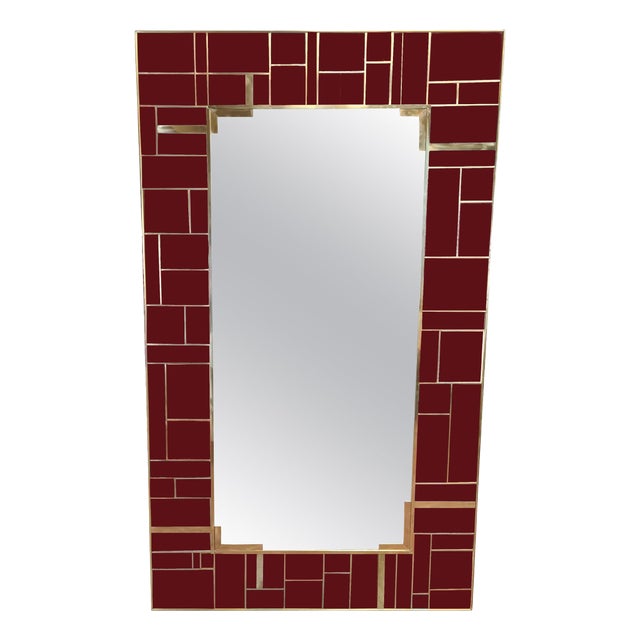 Murano Glass Mirror with Brass Inserts from Justfurnituress SRL For Sale