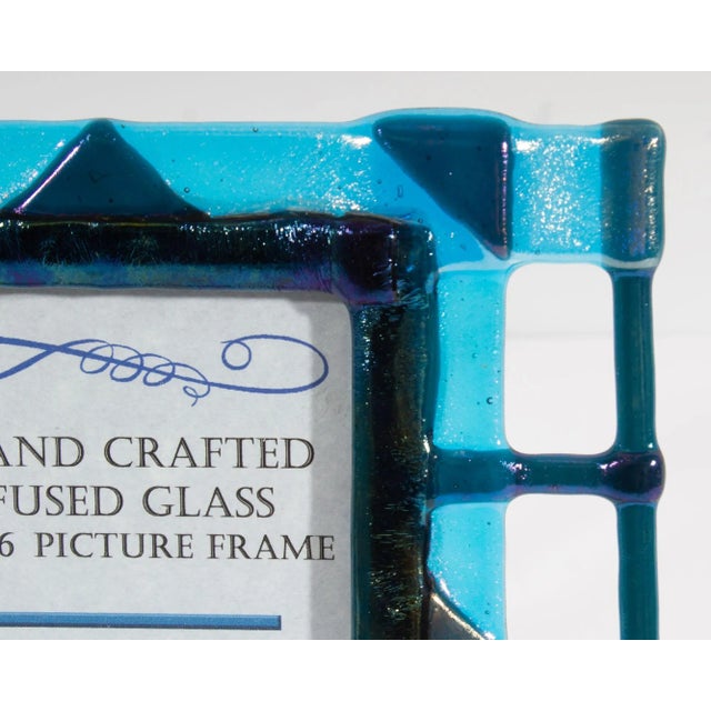 Contemporary Christine McEwan Jim Freeburn Verre Visage Studio Fused Glass Picture Frame For Sale - Image 3 of 6