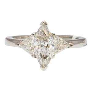 1.83 Ct Egl Certified Marquise Diamond Ring Size 6.75