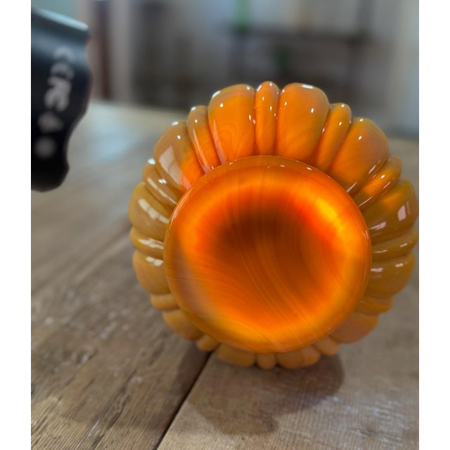 Vintage Le Smith Bittersweet Ribbed Swung Vase - Mid Century Modern - 22"h - Great Mouth For Sale - Image 4 of 5