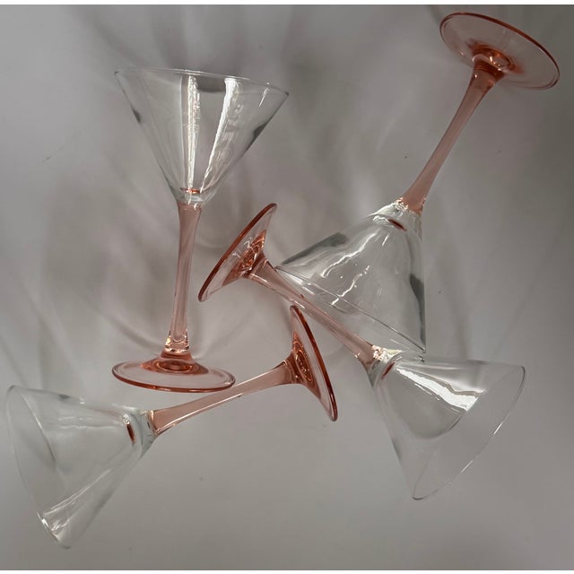 Made in France, blush pink stems and clear vessels. Ideal for serving shrimp cocktail, charcuterie or the martini. These...