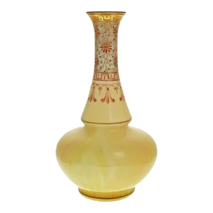 Antique Enameled Marbled Art Glass Vase Gourd Shape Vase Early Bohemian Glass Vase
