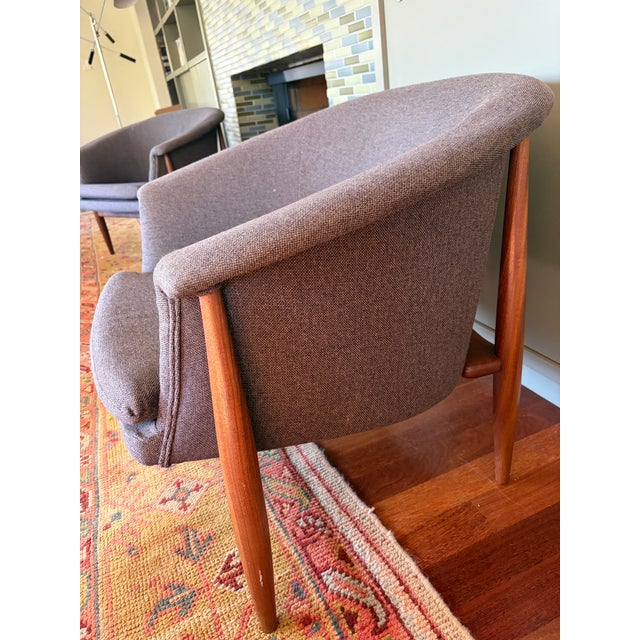 Mid-Century Modern Danish Style Sculptural Barrel Lounge Chairs - A Pair For Sale - Image 10 of 11