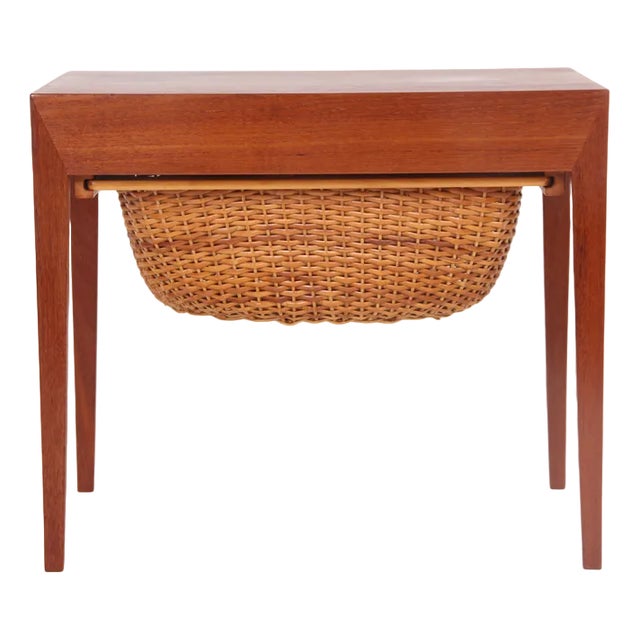 Sewing Table with Details by Severin Hansen for Haslev Møbelsnedkeri, 1960s For Sale