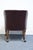 Wood Hickory Leather Co. Burgundy Leather Upholstered Wheeled Club Game Chair For Sale - Image 7 of 10