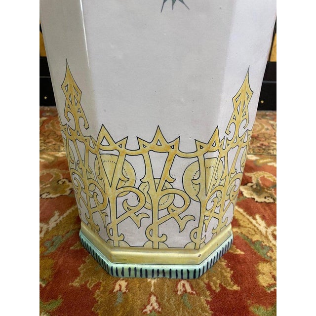 Umbrella Holder in Enameled Terracotta For Sale - Image 4 of 9