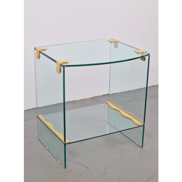 Vintage Regency Brass and Glass Side Table, 1970s For Sale - Image 4 of 12