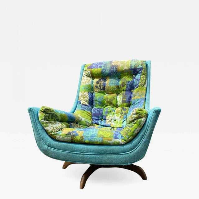 Wood Mid Century Adrian Pearsall Swivel Base Armchair For Sale - Image 7 of 9