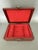 Brown Chinese Asian Wooden Jewelry Box Brass Red Lined Trinket Chest W/Key + Lock Vintage For Sale - Image 8 of 18