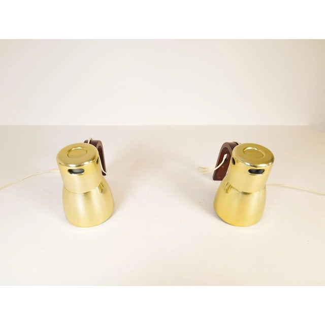 Swedish Brass and Stained Wood Wall Lamps by Hans-Agne Jakobsson, 1970s, Set of 2 For Sale - Image 8 of 18