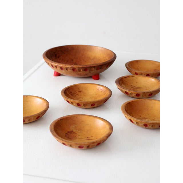 Wood Mid-Century Munising Salad Bowl Set of 7 For Sale - Image 7 of 12