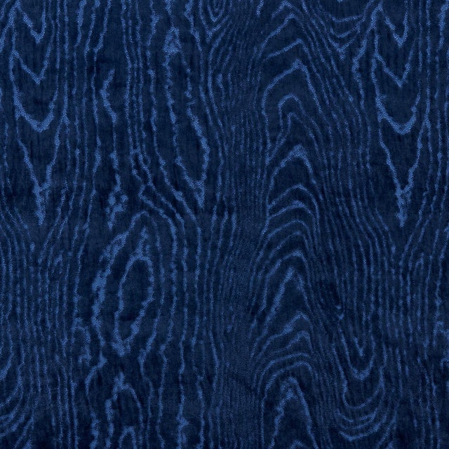 SAMPLE - Schumacher Marisa Moire Velvet Fabric In Lapis For Sale