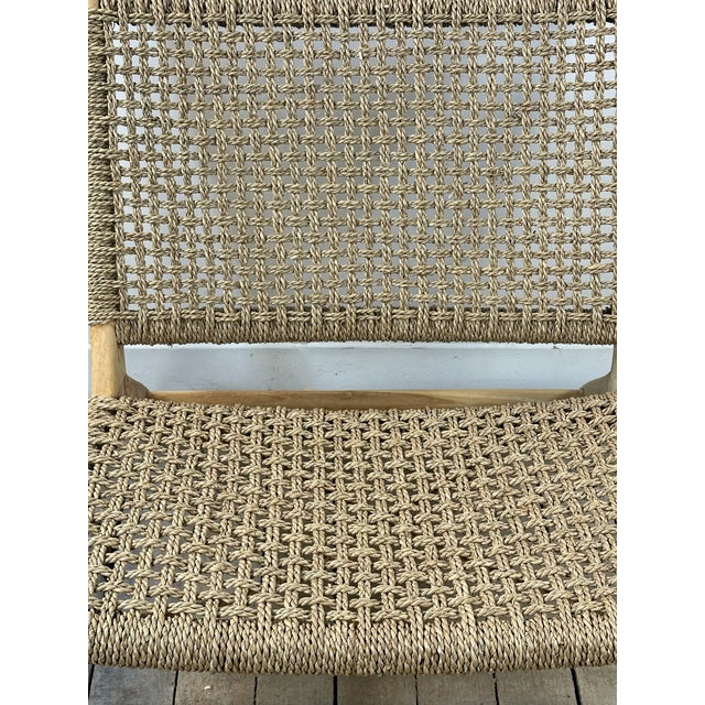 Lounge Chair in Teak and Woven Seagrass, 2000s For Sale - Image 8 of 10