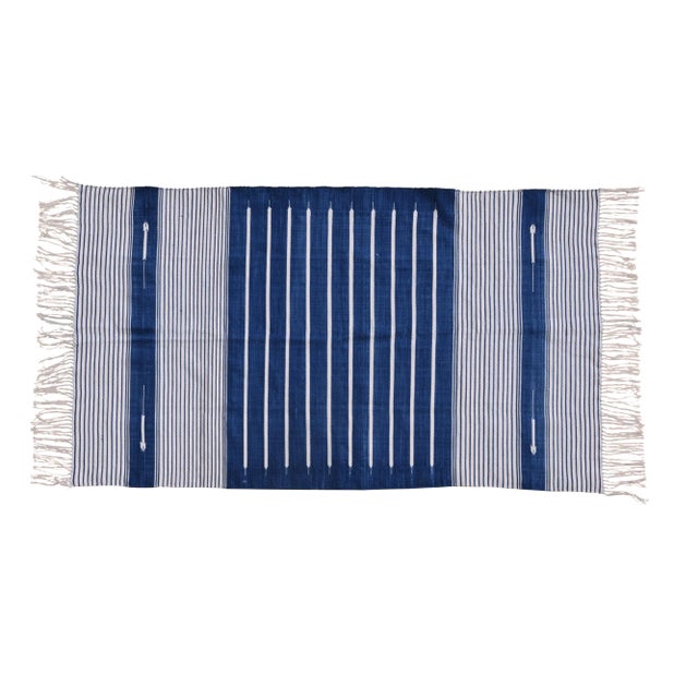 Myrtle Rug, 9x12, Blue & White For Sale