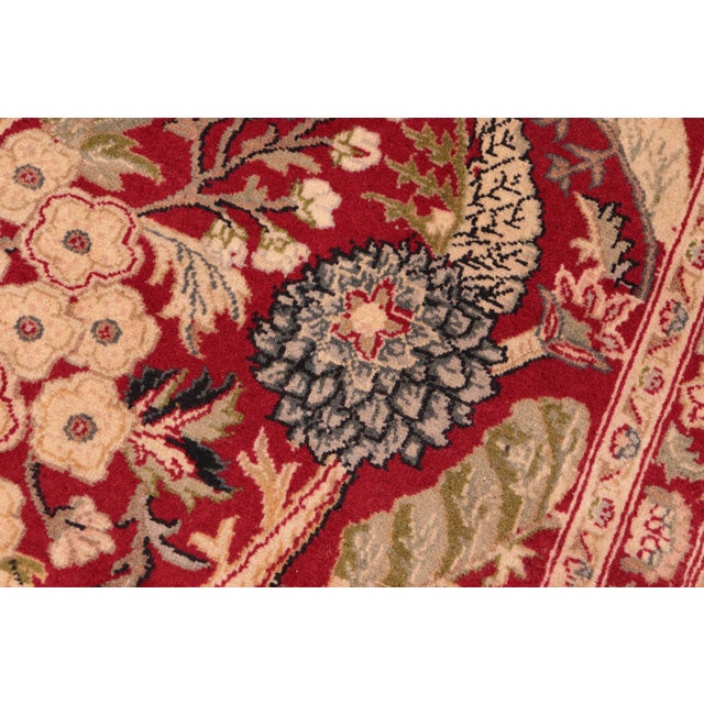 Shabby Chic Shabby Chic Floral 1990'sPak-Persian Red/Beige Wool Rug - 6'1'' X 9'2'' For Sale - Image 3 of 9