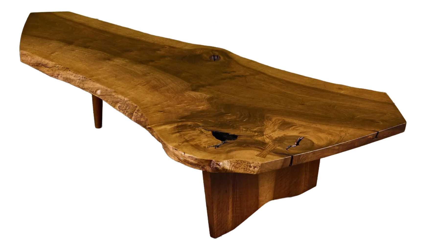 George Nakashima English Walnut Conoid Coffee Table | Chairish