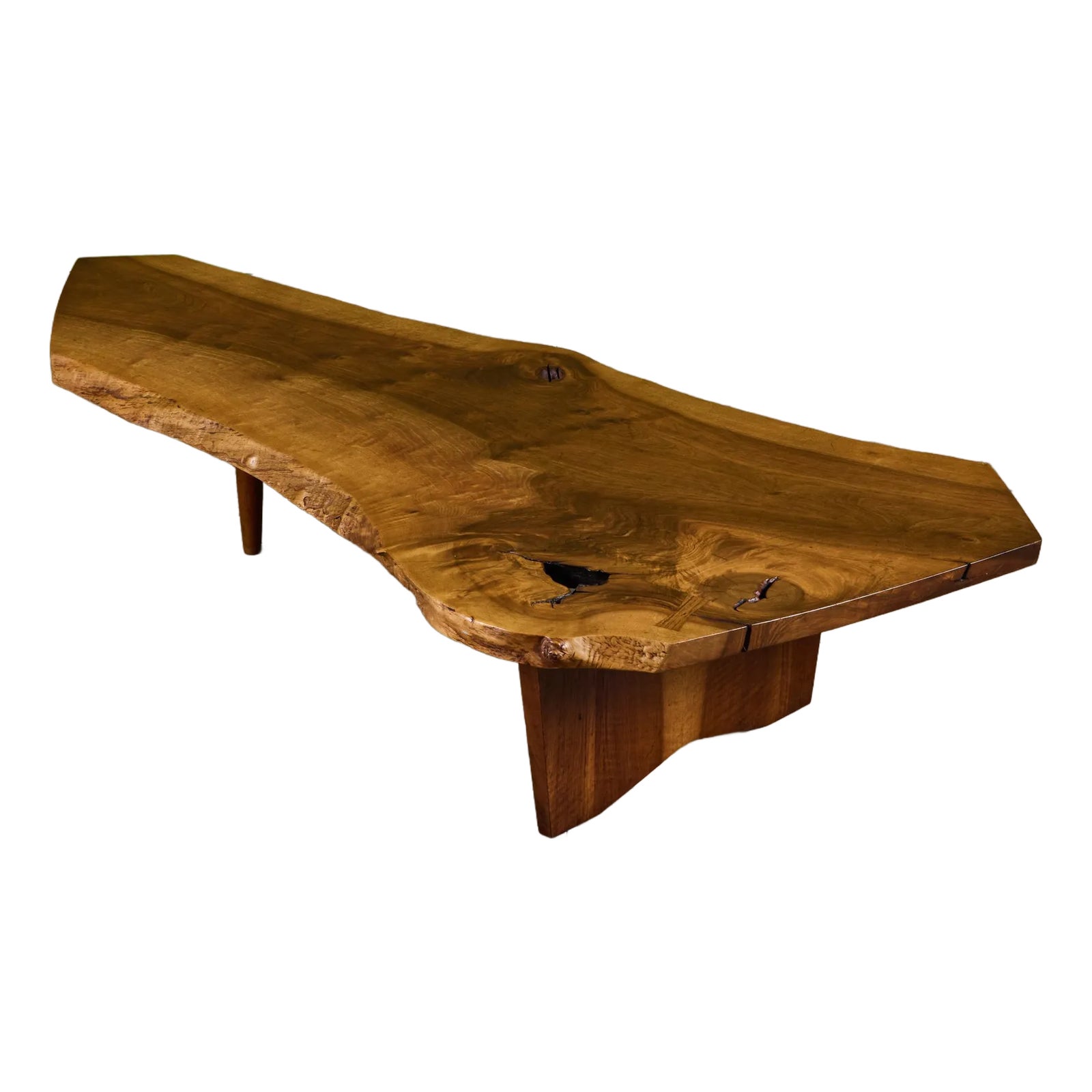 George Nakashima English Walnut Conoid Coffee Table | Chairish