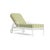 Brown Jordan Calcutta Adjustable Chaise Lounge in Chalk with Pea Green Stripe and Sea Salt Welt Cushions For Sale