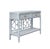 Contemporary Matthew Izzo Home Gideon Light Blue Painted Rattan Two Drawer Console With Decorative Back and Polished Brass Hardware For Sale - Image 3 of 10