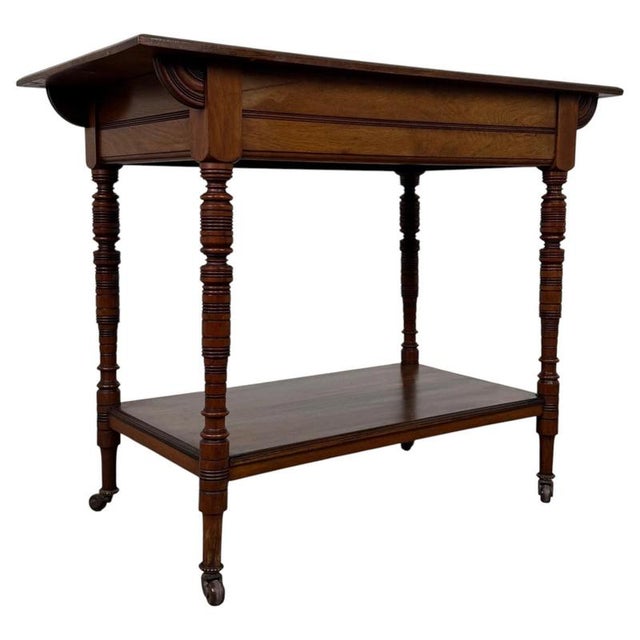 Antique English Walnut Side Table, 1900s For Sale - Image 3 of 10