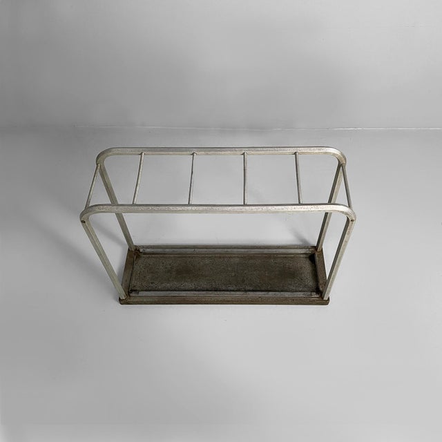 Mid-Century Modern Mid-Century Modern Italian Umbrella Stand in Iron and Aluminum, 1950s For Sale - Image 3 of 14