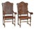 Italian or Spanish Large Walnut Armchairs Circa 19th Century, a Pair For Sale