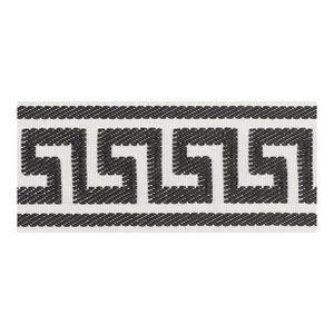 Schumacher Etienne Silk Greek Key Trim Wide in Black
