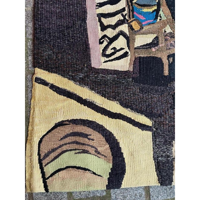 Black Mid-Century French Aubusson Tapestry by Chantal Aynes, 1960s For Sale - Image 8 of 18