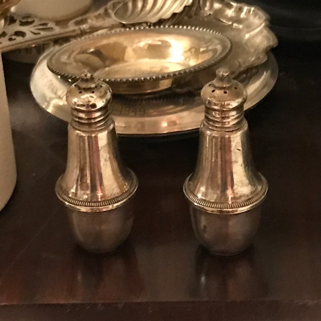 Duchin Vintage Sterling weighted salt and pepper; formal in design,but tailored enough for everyday use.