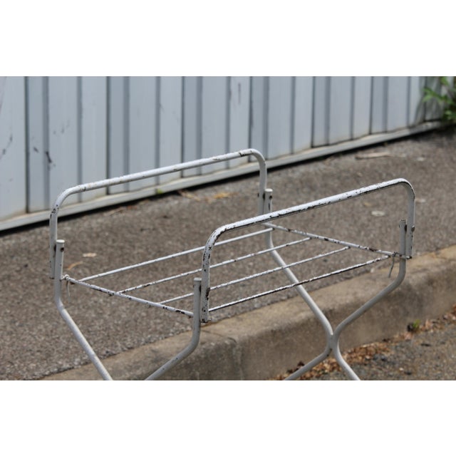 Vintage White Metal Foldable Table, 1970s For Sale - Image 6 of 18