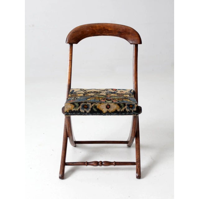 Brown Antique Victorian Child's Folding Chair For Sale - Image 8 of 9