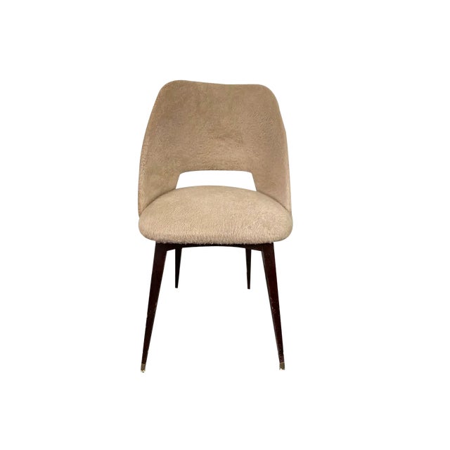Beige Barrel Chair with Compass Feet, 1960s For Sale