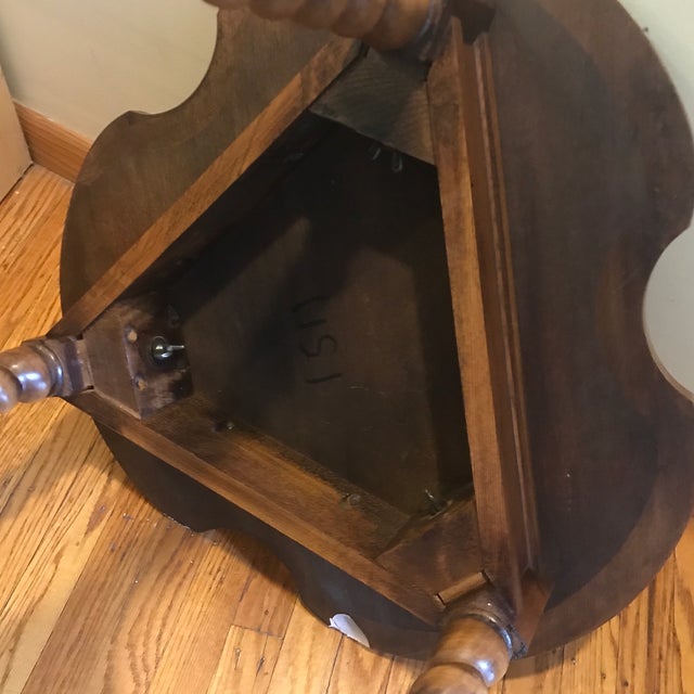 1960s Barley Twist Trefoil Side Table by Brandt Two Tier Oak For Sale - Image 10 of 11