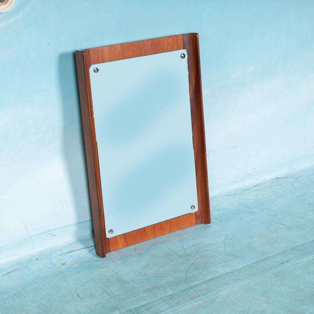 Vintage Scandinavian Mirror in Teak For Sale - Image 10 of 10