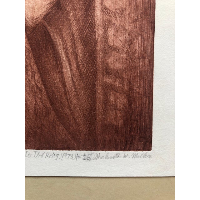 Modern Shulamith Wittenberg Miller, Modernist Bathsheba Aquatint Etching Israeli Judaica Bezalel School Woman Artist, 1973 For Sale - Image 3 of 6