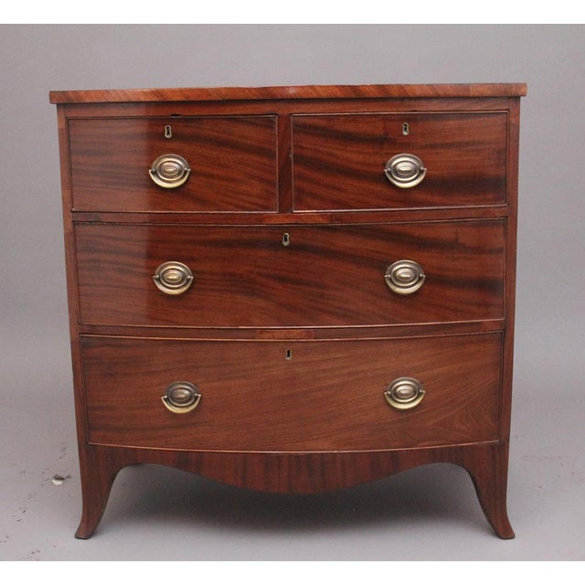 19th Century Mahogany Bowfront Chest of Drawers, 1820s For Sale - Image 9 of 9