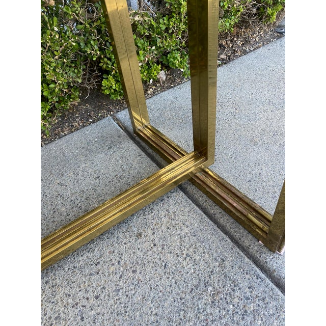Vintage Brass and Glass Dining Table For Sale - Image 16 of 17