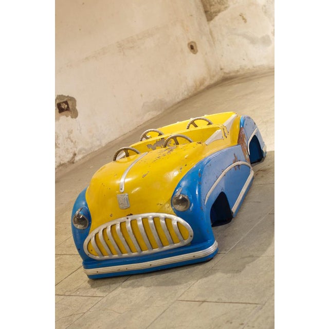 Yellow and Blue Merry-Go-Round Car, 1952 For Sale - Image 4 of 15