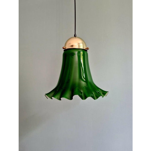 Pendant Light in Scalloped Green Opaline Glass from Peill & Putzler, 1970s For Sale - Image 17 of 17