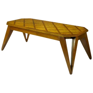 Bench Built Parquetry Coffee Table in the Manner of Paul Laszlo