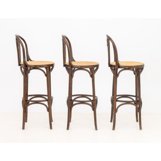 Thonet Attr. Bentwood Bar Stools, 3 For Sale In New York - Image 6 of 7