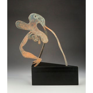 Menashe Kadishman, Large 1970's Israeli Abstract Sculpture "Birth" Iron, Wood Menashe Kadishman, c.1990's For Sale