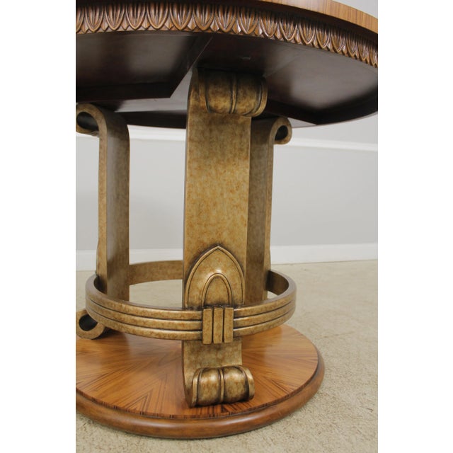 Biedermeier Theodore Alexander Round Walnut High Top Center Table For Sale - Image 3 of 8