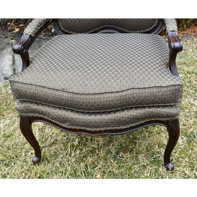 Fairfield Fairfield Co Wood Armchair Vintage Traditional French Louis XV Parlor Accent For Sale - Image 4 of 12