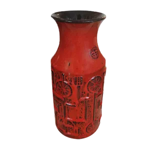 Red Vase by Bodo Mans for Bay Keramik, 1960s